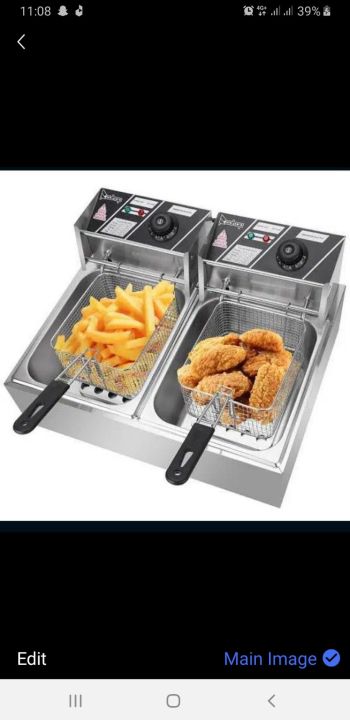 Imported Double Electric 12L Deep Fryer Stainless Steel French Fries Electric Frying Machine.
