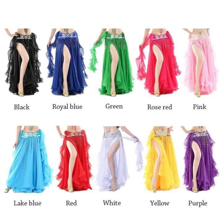 Belly%20Dancing%20Skirt%20Women%20Chiffon%20Spanish%20Skirt%20Shiny%20Sequins%20Tassels%20Dancing%20Skirt%20Show%20Costumes%20-%20Image%206