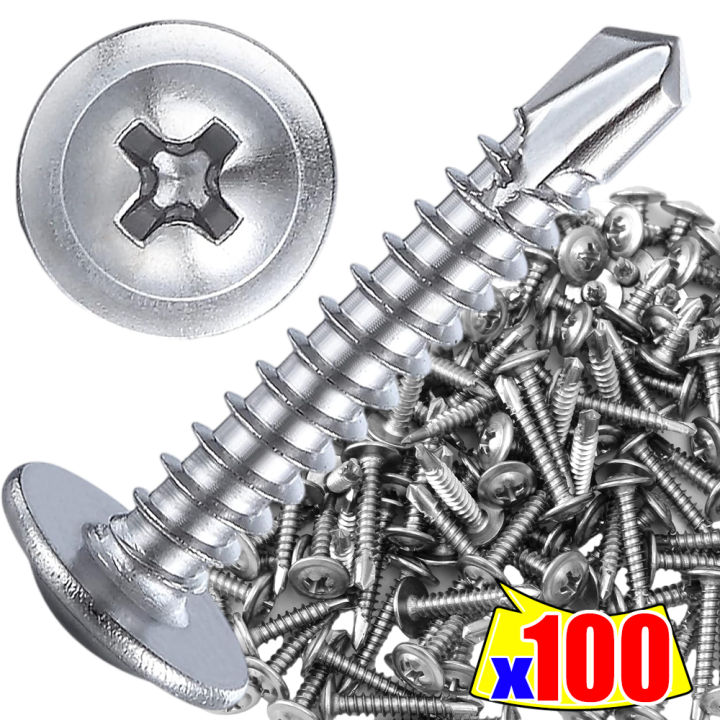 Stainless Steel Truss Head Self Drilling Screws Full Thread Tapping Fasteners for Wood Metal Plastic Durable Corrosion Resistant