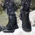 Men Boots Winter Outdoor Walking Mountaineering Shoes Casual Warm Black Ankle Boots Yellow Sneakers Warm Fur Snow Boot. 