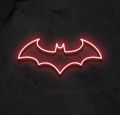 Batman logo in neon lights. 