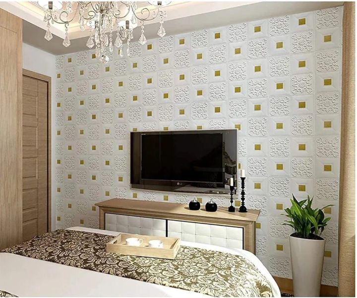 3D Wall Foam Sheet, 3D Peel and Stick Foam Wall Panels, 12 sheets cover  60sq feet, Self Adhesive Decorative....