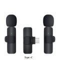 K9 Wireless Dual Microphone Professional Lapel Lavalier Microphone Remove Noise For Typ c.
