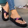 Summer 2026 Beach Fashion Floral Clip Toe Slippers Women Plus Size 36-45 Platform Flip Flops Women Non Slip Sandals Shoes Woman. 