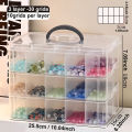 3-Layer Transparent Storage Box, Stackable Storage Box, Portable Craft Bead Plastic Box, Jewelry Storage Box, Storage Tray. 