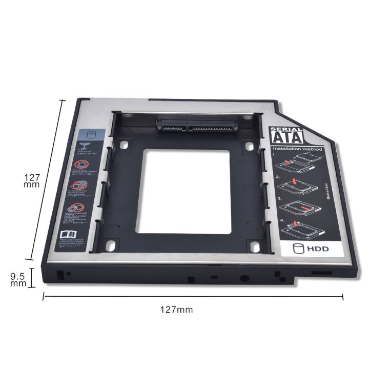 TISHRIC%20Plastic%20Aluminum%20Universal%20%209.5/12.7mm%20SATA%203.0%202nd%20HDD%20Caddy%202.5"%20SSD%20CD%20DVD%20to%20HDD%20Case%20Enclosure%20CD-ROM%20ODD%20Optibay%20-%20Image%204