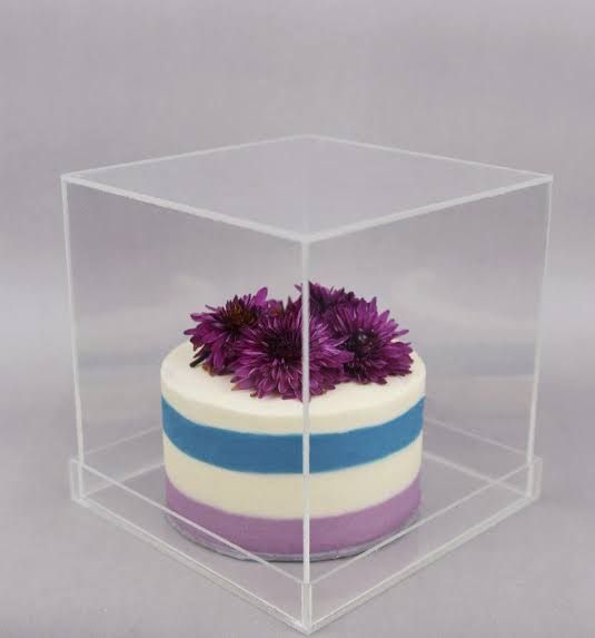Acrylic Cake box transparent gift box 8x8x8