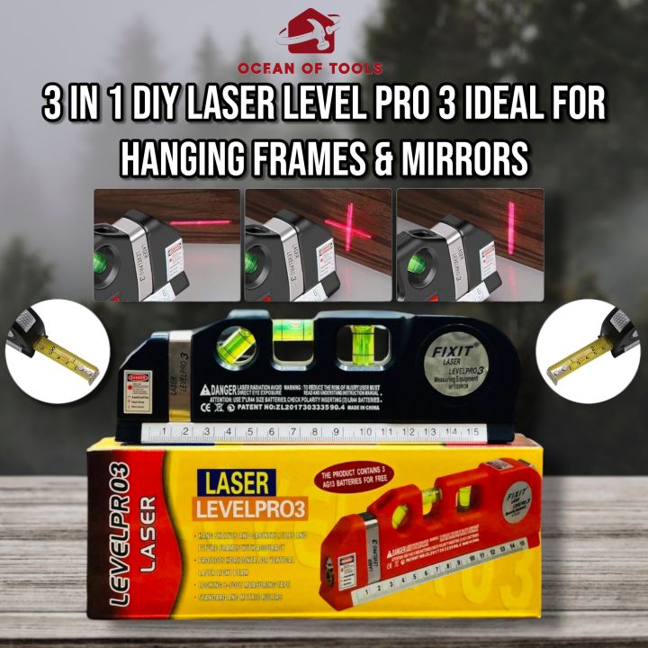 DIY Laser level pro 3. 3 in 1 ideal for hanging frames and mirrors