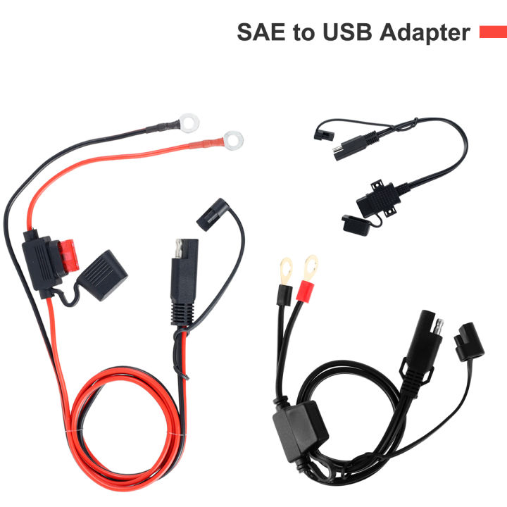 SAE to USB Adapter 5V/2.1A Professional Motorcycle USB Charger with Waterproof Cover SAE Quick Extension Cord Cable Connector