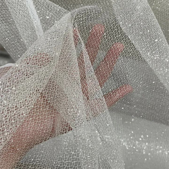 Shiny%20spray%20silver%20bronzing%20fabric%20medium%20hard%20diy%20wedding%20dress%20fabric%20background%20layout%20grid%20shiny%20net%20-%20Image%205