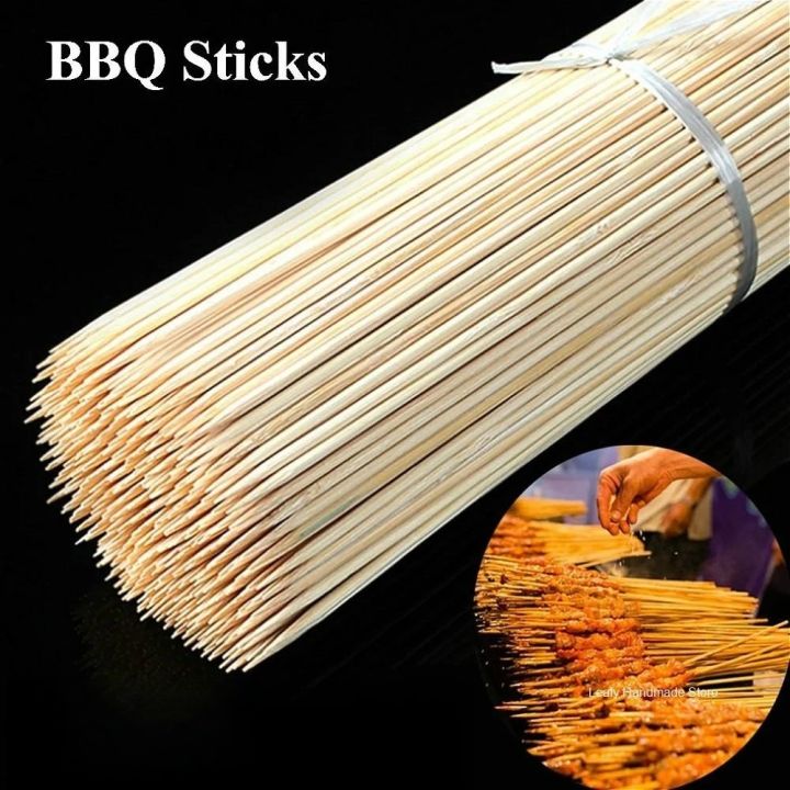 100PCS 20/30CM Disposable Bamboo Skewers Wooden Grill Grilling Bbq Tools Outdoor Cooking BBQ Sticks Barbecue Tools Fruit Sticks