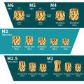 300PCS M2 M2.5 M3 M4 M5 M6 Brass Heat Set Inserts for 3D Printing, Knurled Threaded Nuts, Plastic Embedding Fasteners. 