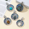 1pc Natural Shell Abalone Round Shape Pendant Charms for DIY Women Men Necklace Jewelry Making Accessories. 