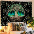 VIKAMA Aurora Tree of Life Tapestry Tree Pattern Starry Sky Spiritual Retreat Meditation Space Wall Hanging Themed Room Decor. 