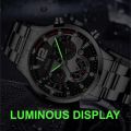 2pcs Luxury Mens Silver Quartz Watch With Stainless Steel Bracelet Men Fashion Business Casual Watch Luminous Clock. 