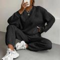 Casual Two Piece Sets Womens Sweatshirt Outifits Tracksuit Autumn Winter New Long Sleeved Round Neck Hoodie And Y2k Pants Suit.