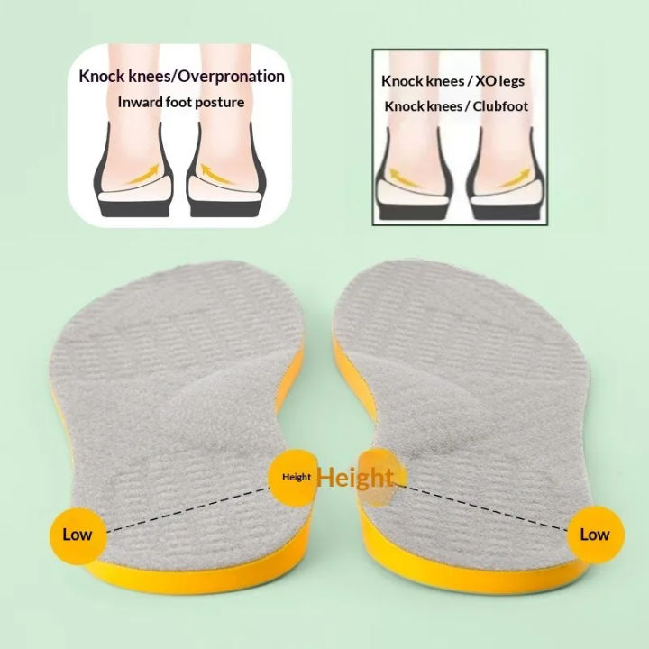 Orthopedic Arch Support Insoles for Flat Feet - Unisex Children's & Adults' Sports Shoe Pads for X/O Type Legs & Valgus Feet Cor