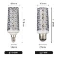 LED corn light bulbs E27 E14 30W 40W AC 220V 240V 5730 SMD LED crystal lamp 360 Beam Angle Replace Halogen Chandelier light.