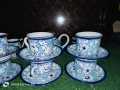 Blue Pottery Tea Set 17 pieces. 