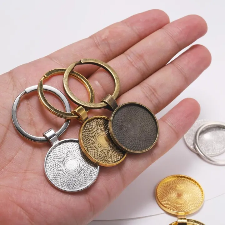 5pcs/lot%20Keychain%20With%20Pendant%20Bezel%20Blank%20Fit%2025mm%20Cameo%20Glass%20Cabochon%20Base%20Setting%20DIY%20Keychain%20Key%20ring%20Supplies%20For%20Jewelry%20-%20Image%204