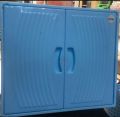 Plastic Bathroom Cabinet Two Door Washroom Shutter Cabinet. 