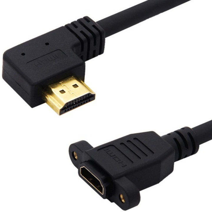 HDMI-compatible%202.0v%204K*2K%20Angle%2090%20Degree%20Male%20to%20Female%20Extension%20Cable%20panel%20mount%20with%20screw%20hole%20For%20PSP%20HDTV%20-%20Image%202