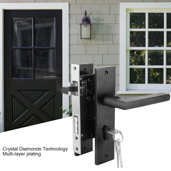 Space%20Aluminum%20Bedroom%20Door%20Lock%20Home%20Security%20Bedroom%20Handle%20Lock%20with%20Keys%20Screw%20Black%20Security%20Door%20Handle%20Lock%20-%20Image%202