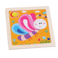 Hot Sale 11X11CM Kids Wooden Puzzle Baby Cartoon Animal Traffic Tangram Wood Puzzle Educational Jigsaw Toys For Children . 