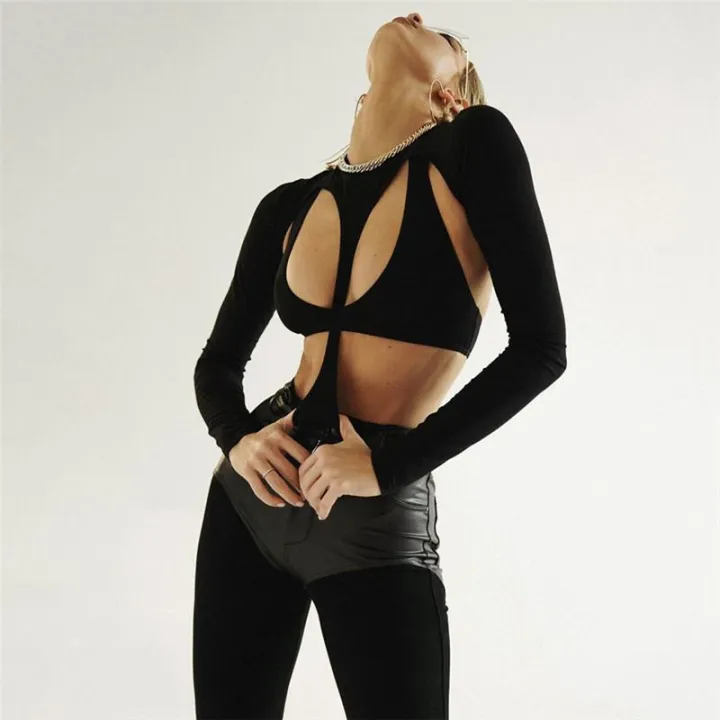 2026%20Summer%20Fashion%20New%20Women's%20%20Tight%20Jumpsuit%20Design%20Sense%20Hollow%20Out%20Backless%20Irregular%20Hot%20Girl%20Nighub%20Jumpsuit%20Top%20-%20Image%205