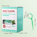 Mint dental floss stick - home portable disposable care dental floss stick - oral care - deep cleaning - interdental cleaning pr. 