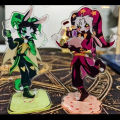 Game The Freak Circus Pierrot Cosplay Stand Acrylic Standing Plate Funny Figure Desktop Decoration Halloween Props.