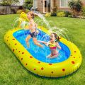 1.7m Inflatable Swimming Pool Dinosaur Shaped PVC Outdoor Bath Lawn Sprinkler Play Mat Children's Water Toy Inflatable Fountain. 
