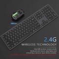 German Imported Rechargeable Wireless Keyboard Mouse Combo, seenda Ultra Quiet Full-Sized Cordless Keyboard and Mouse Set with 3 Level DPI and Long Battery Life for Windows Laptop Computer - Space Gray. 