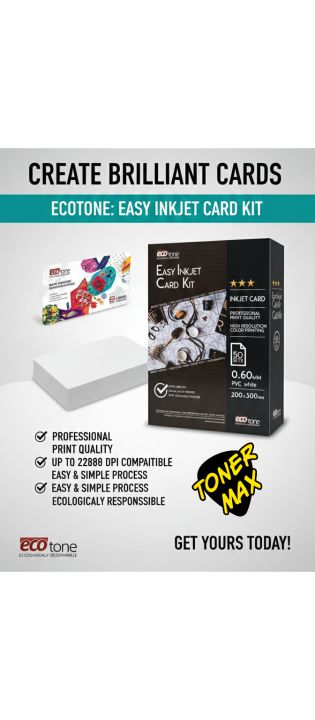 ECOTONE PVC I.D CARD MATERIAL 0.60 - ( A4 ) TONER MAX