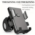 Universal Motorcycle & Bicycle Phone Mount 360° Rotatable Secure Anti-Shake Handlebar Holder with Automatic Locking Mechanism.