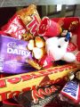 Chocolate Uncommon Gift Box with Mini Teddy Bear & Rose, High QualityChocolates. 