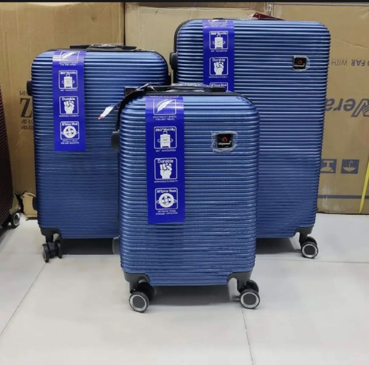Hand Cary trolley bags Luggage Sets 3 Piece AnyZip PC ABS Hardside Lightweight Suitcase with 4 Universal Wheels TSA Lock Carry On 20 24 28 Inch Dark Blue