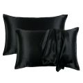 2pcs Standard Satin Pillowcases Pillow Case Cover Home Bedding Smoothy Pillow Rectangle Bedding Pillow Silk Pillowcase White Black Grey Blue Bed Decorative Pillow Covers Luxury Comfortable Home Bedding Cases. 