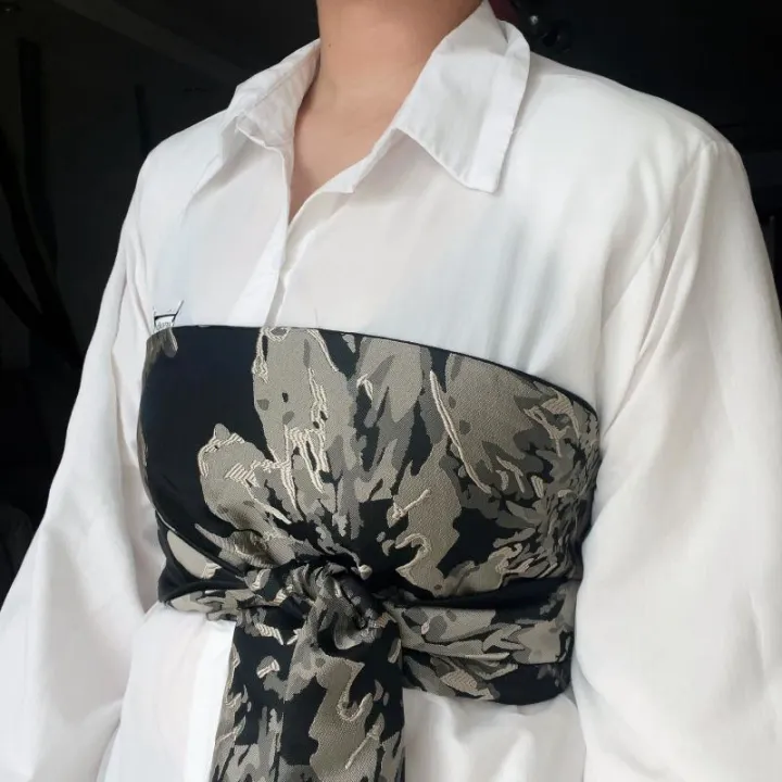 1Pc%20Japanese%20Haori%20Kimono%20Yukata%20Obi%20Belt%20Decor%20Brocade%20Jacquard%20Fabric%20Waistband%20Shirt%20Dress%20Decor%20Chest%20Wrapped%20Cummerbunds%20-%20Image%206