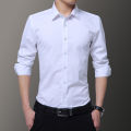 2023 New Plus Size 5xl 6XL 7XL Camisa Cmen's Slim Solid Color Long-sleeved Shirt Business Casual White Shirt Men's Brand Classic. 