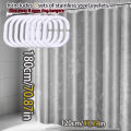 Advanced Grey Embossed Shower Curtain Light Luxury Dark Grain Three-Dimensional Dry Wet Separation PEVA Waterproof Curtain. 