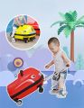 Car Children's Cartoon Luggage Box 18 Inch Universal Wheel Mountable 3D Trolley Bag Car Suitcase on Wheels Boy Girl Rolling Luggage Luggage Children's Sitting Guardrail Seat Baby Scooter Suitcase for Kids Trolley Carry on-Suitcase Travel Bag. 