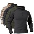 Men's Long Sleeve Combat Shirt 1/4 Zipper Ripstop Cotton Workwear Tops  Shirts Camo Airsoft T Shirts Paintball T Shirts. 