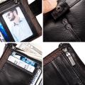 HUMERPAUL 100% Genuine Leather Mens Casual Wallet RFID Blocking Credit Card Holder with Zipper Coin Pocket Short Male Clutch Bag. 