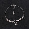 Charming Silver Love Heart Beaded Anklet – Fashionable Women’s Payel Nupur for Eid, Gift, or Casual Wear. 