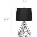 Rafeeq Store Modern Geometric Wired Metal Hollowed Out Table Lamp, Black | Diamond Shaped Table Lamp | Unique Home Decorative Wired Table Lamp | Metal Table Lamp | Lamp For Bedroom | Table Lamp For Study | Table Lamp For Side Table | Best Table Lamp |Lamp. 