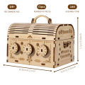 3D Wooden Puzzle DIY Treasure Box Model Kits Brain Teaser Projects for   . 