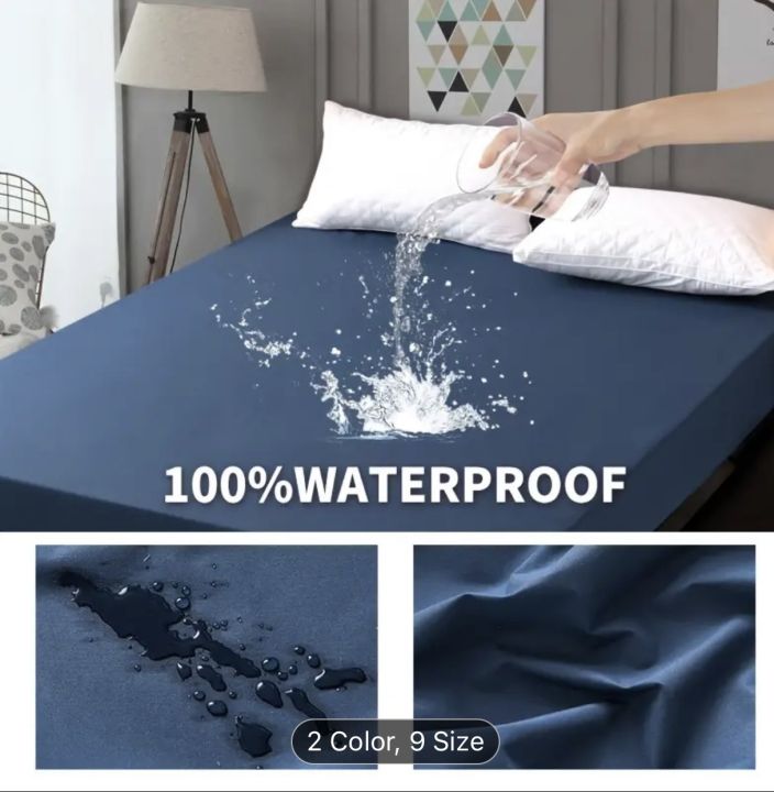 1pc Waterproof Mattress Protector, Urine-proof Physiological Period Mattress Cover, Solid Color Hotel Protective Cover Single Queen King Mattress Available