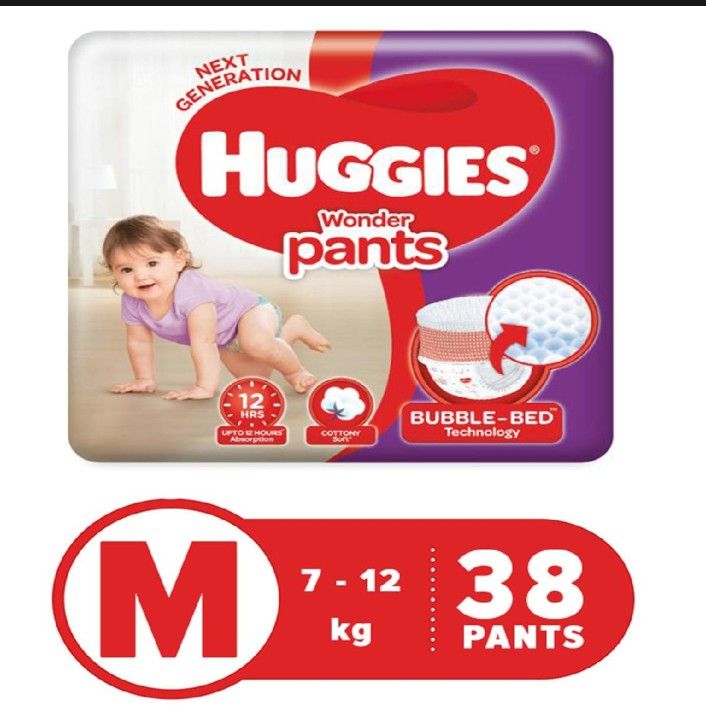 Huggies Complete Comport Baby Daipers Pant M Size 38/50/76 Pieces