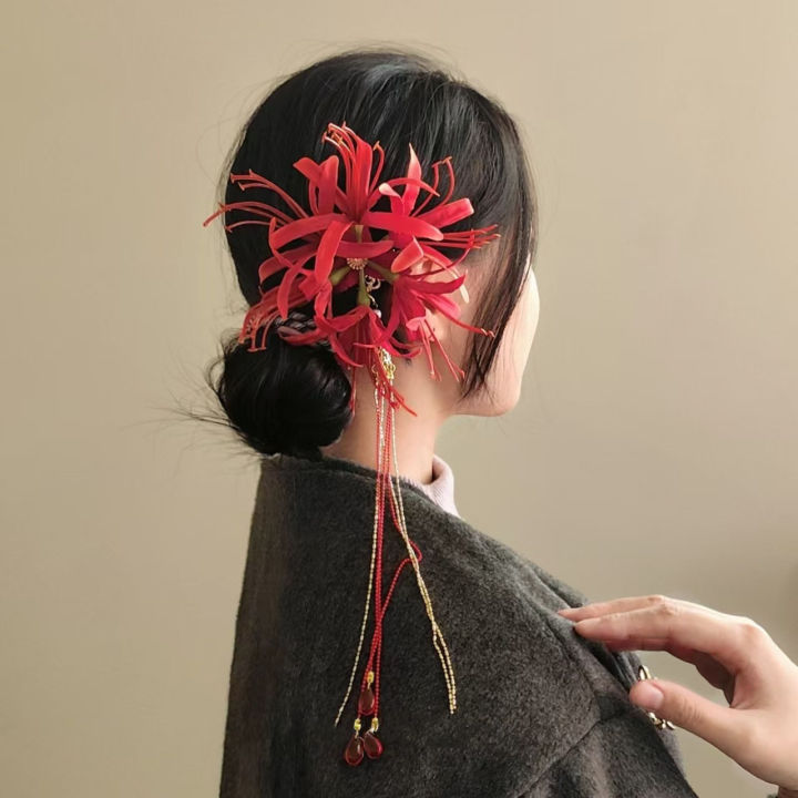 Retro%20Red%20Spider%20Lily%20Tassel%20Hair%20Clip%20Fabric%20Flower%20Hairpin%20Bride%20Hairwear%20Countryside%20Style%20Hair%20Accessories%20-%20Image%203